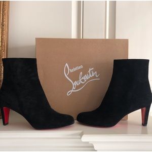 Christian Louboutin Black Suede Top 70 Booties Size 38.5